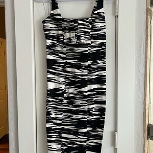 Calvin Klein Monochrome Zebra Print Dress
